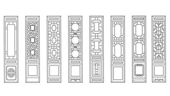 霞山喜迎门中式花格CAD设计图样式大全